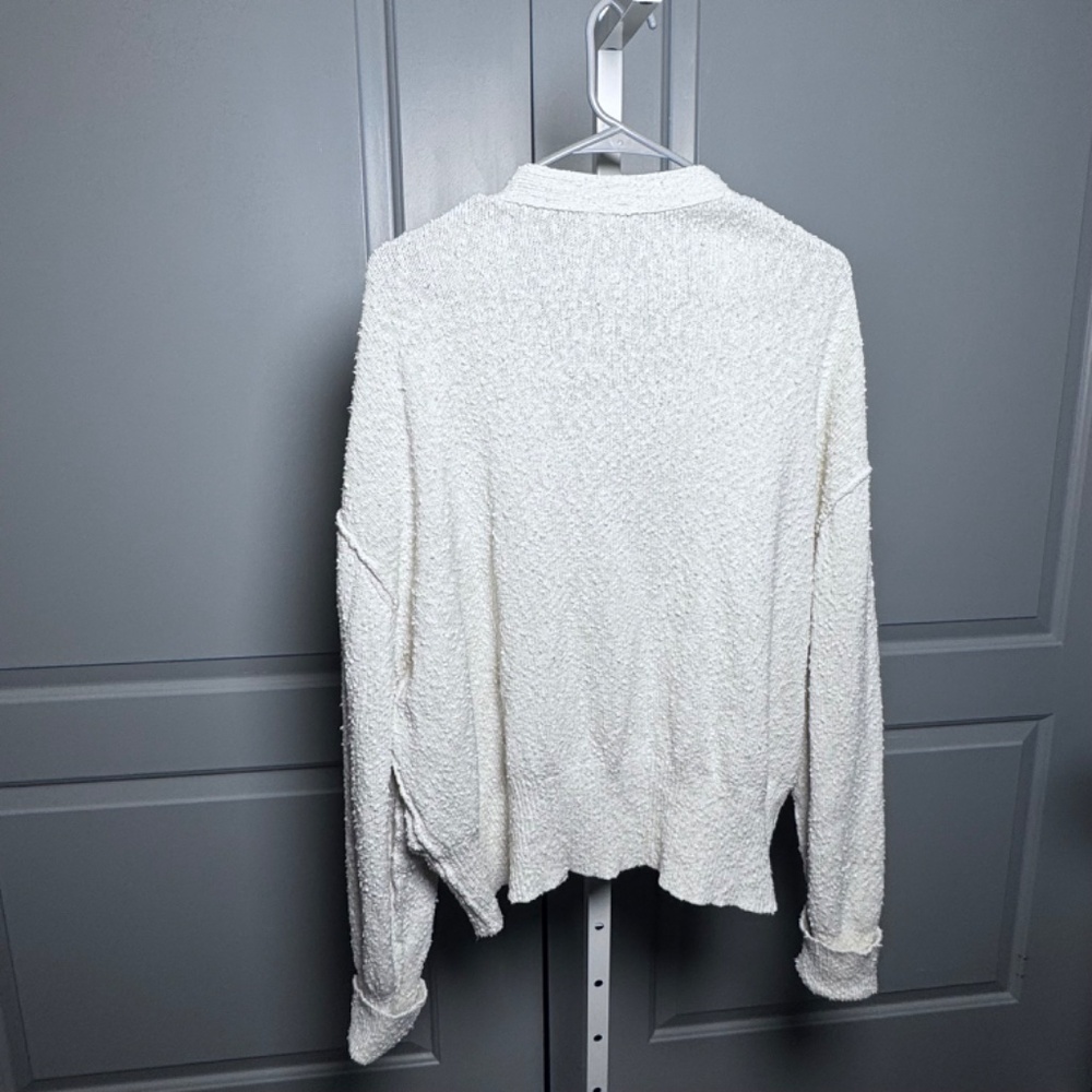 Free People Women Found My Friend Cardi Sweater Cardigan Cropped Cream Medium - Picture 3 of 4